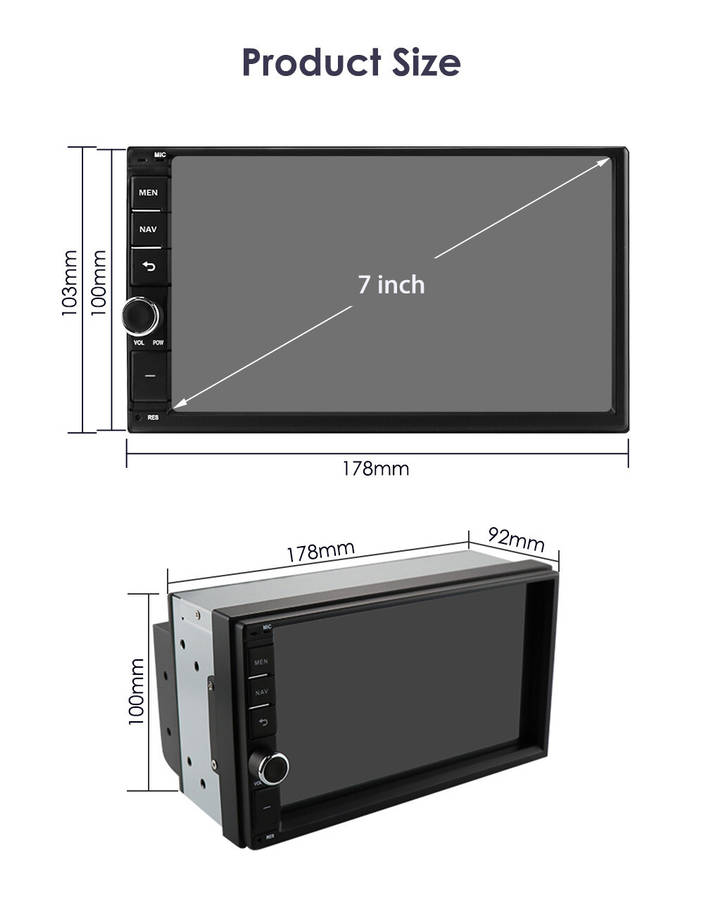 7" Car Stereo Android12 Bluetooth Radio Double 2 Din Navi GPS Carplay 8Core BT50