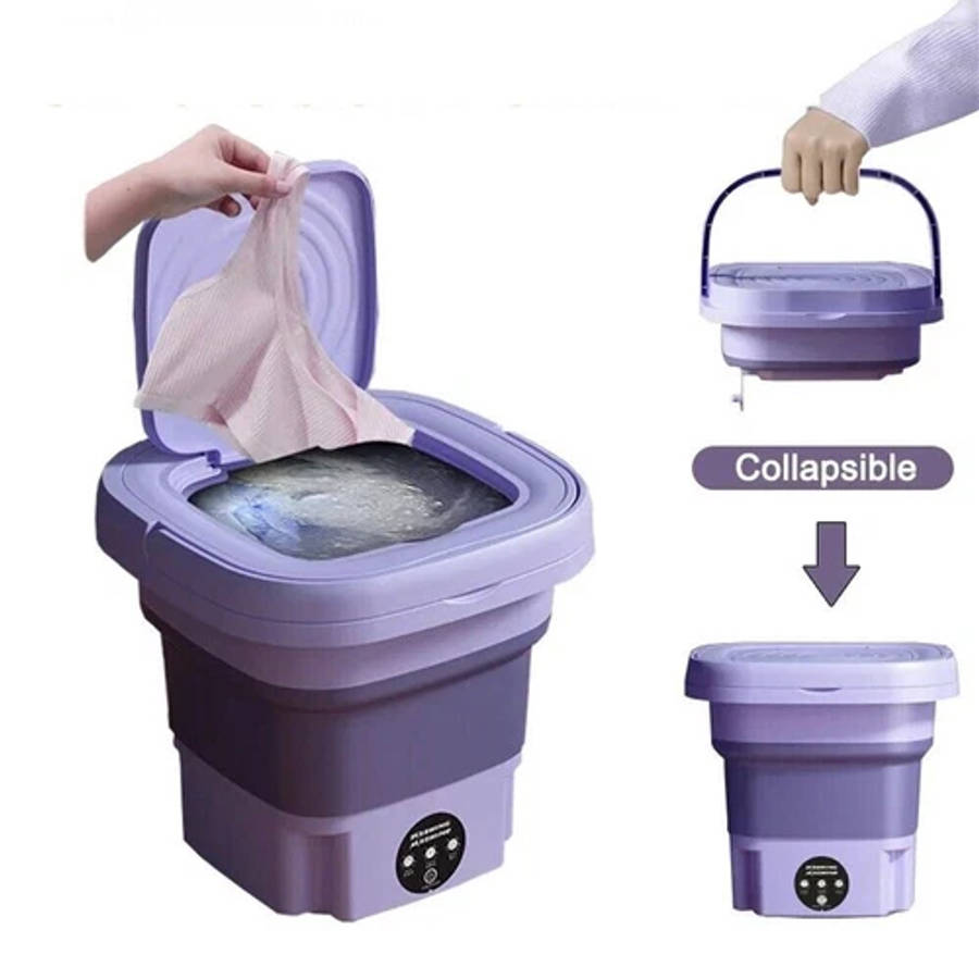Mini Washing Machine 8L Folding Portable Sterilization Drying Laundry Machines
