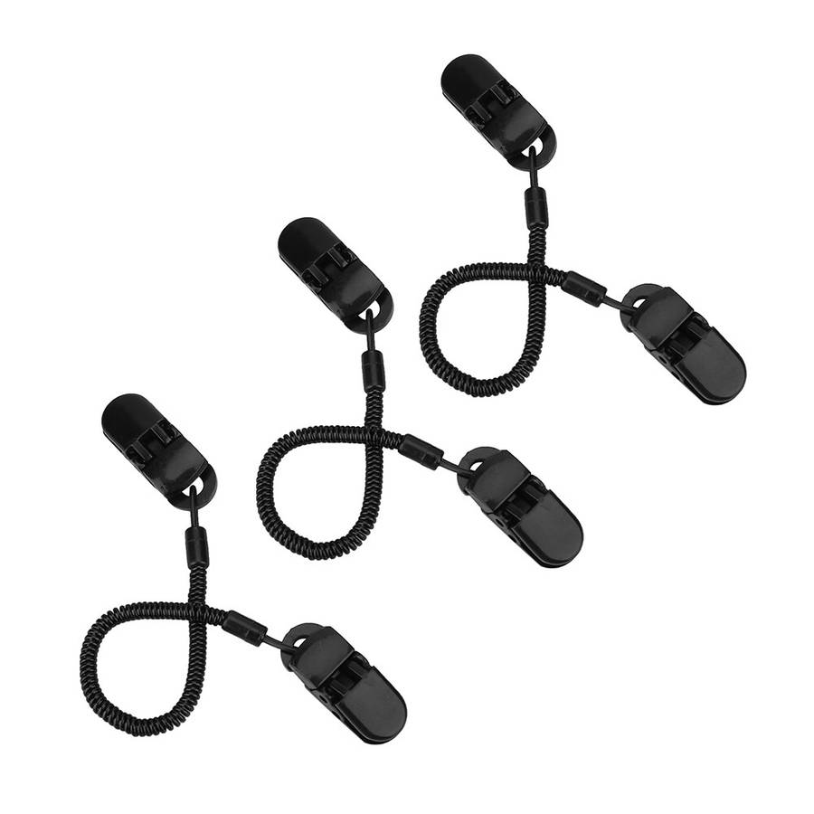 3pcs Black Cap Retainer Hat Clip For Fishing Apparel Keeper Holder And Coil CW