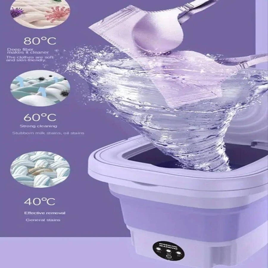 Mini Washing Machine 8L Folding Portable Sterilization Drying Laundry Machines