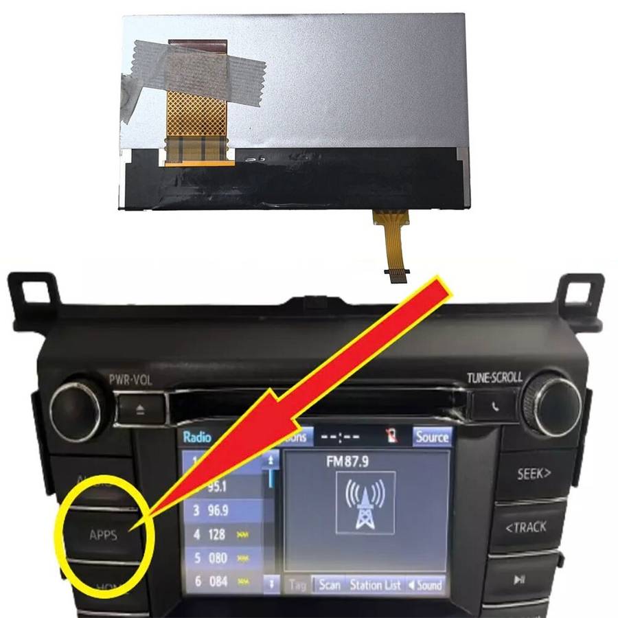 6.1" Touch LCD FOR APPS FOR GPS RADIO For Toyota For RAV4 2014-18 C061VTN01