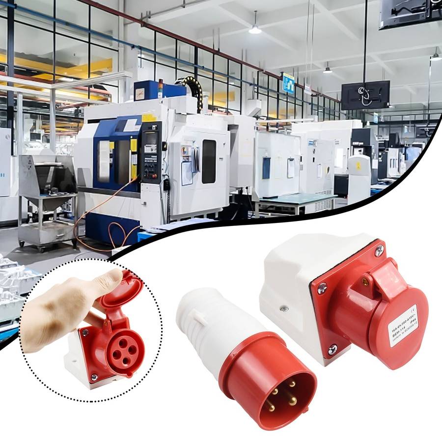 380~415V Industrial Plug And Socket 4core 4P 16A Electrical Connector IP44