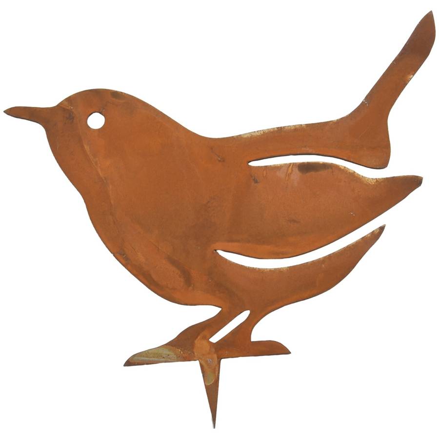Rusty Metal Birds Stake Silhouettes Set Of 4 Decorative Garden Figures