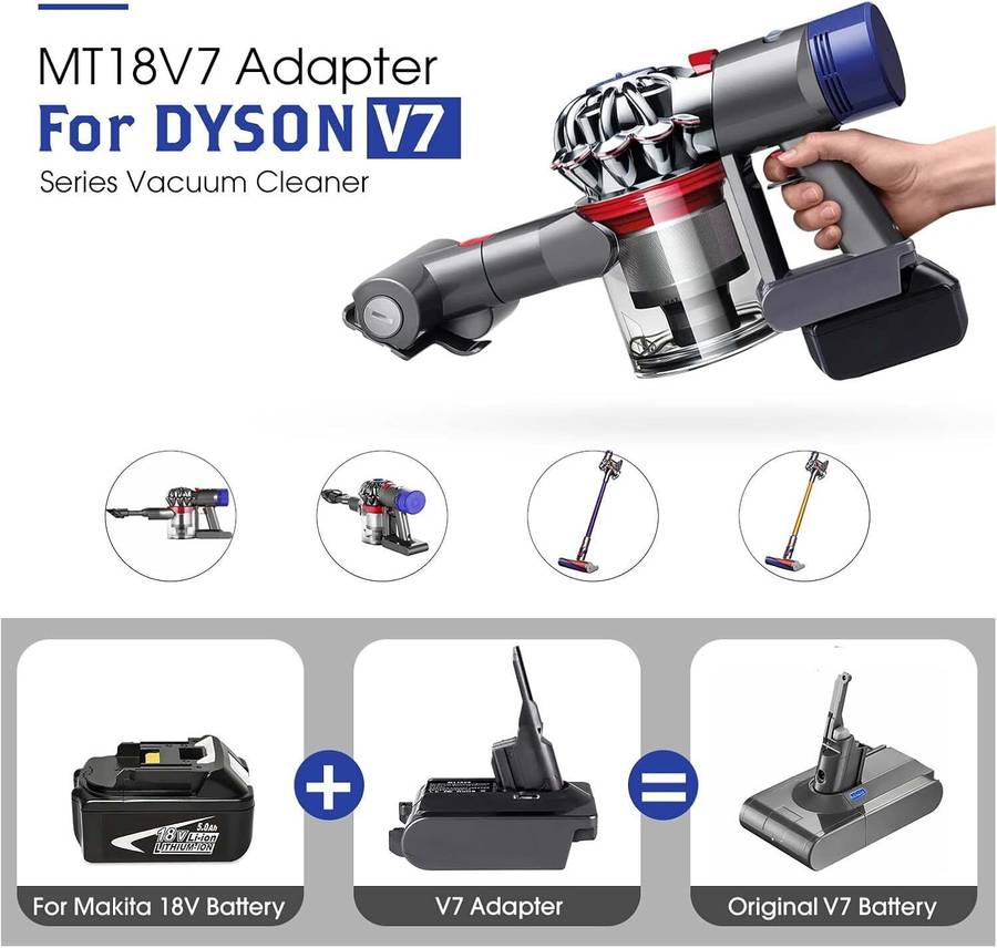 for Dyson V7 V8 Battery Adapter for Makita 18V Battery to V7 V8 Vacuum Cleaner
