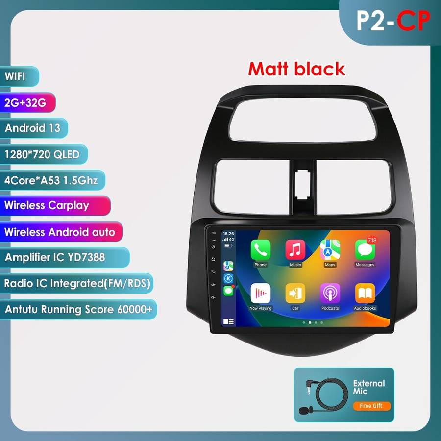 Android 13 Apple Carplay Car Stereo Radio For Chevrolet Spark Matiz 2010-2014 BT