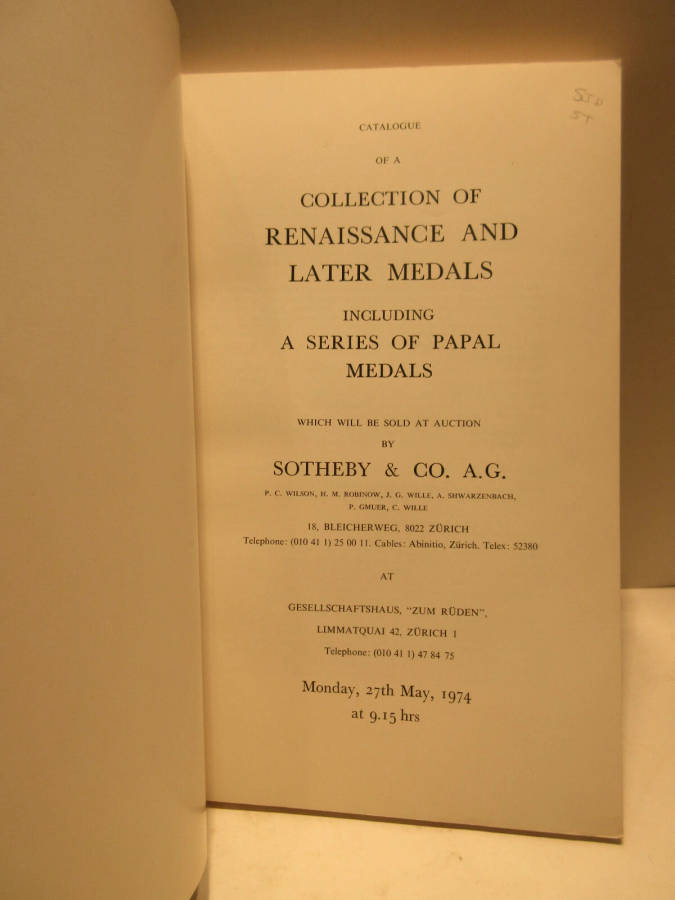 A Collection of Renaissance and later Medals (1974)