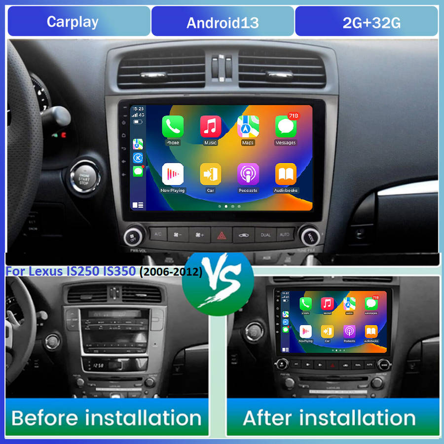 CarPlay 10.1" For Lexus IS250 IS350 2006-2012 Android 13 Car Stereo Radio Player