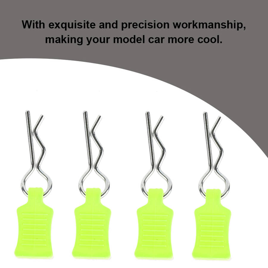 Body Shell Clip Pin + Fixing Bracket Set For 1/8 1/10 1/12 RC Car(Yellow) CW