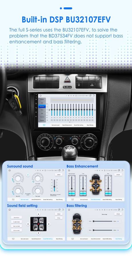 9"For Mercedes-Benz C-Class W203 C230 8Core Android 13 Car GPS Radio CarPlay DSP