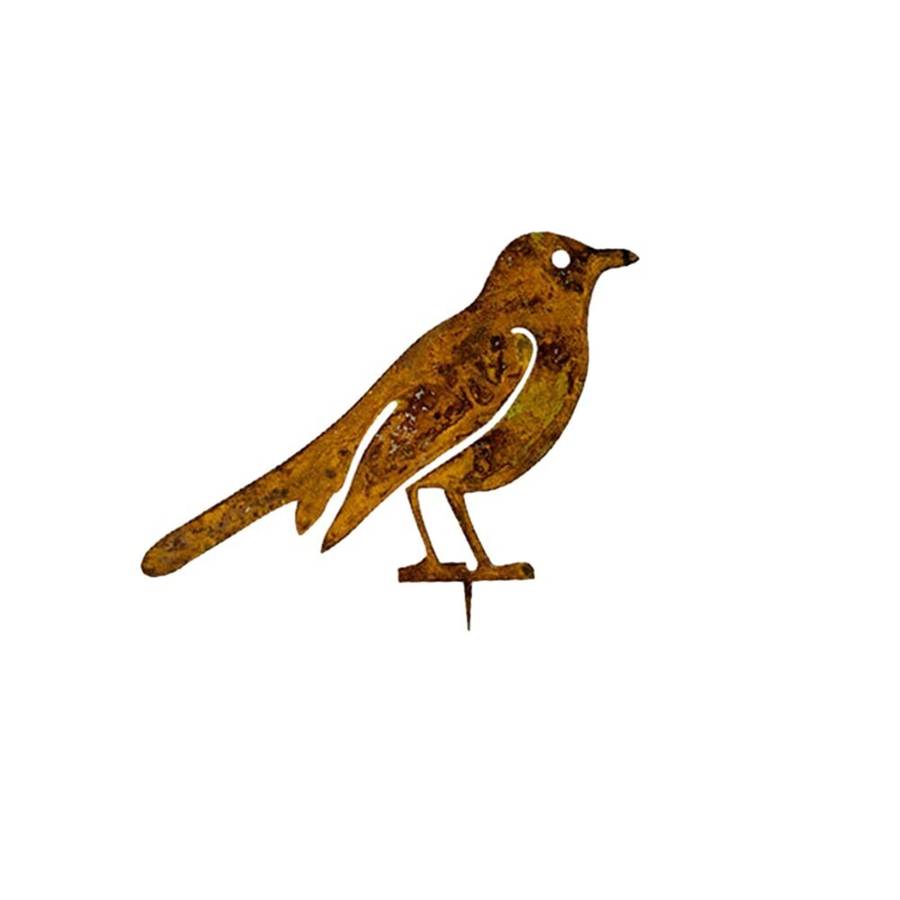 Rusty Metal Birds Stake Silhouettes Set Of 4 Decorative Garden Figures