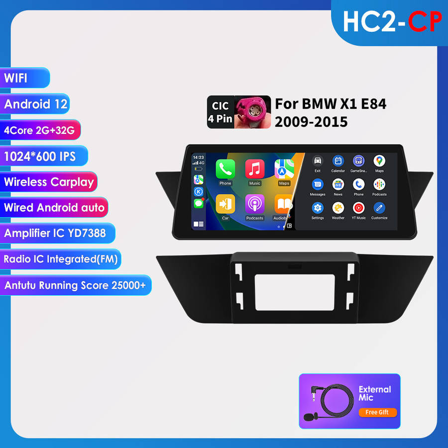 10.25" Screen Android 13 Apple Carplay GPS For BMW X1 E84 Multimedia Car Stereo