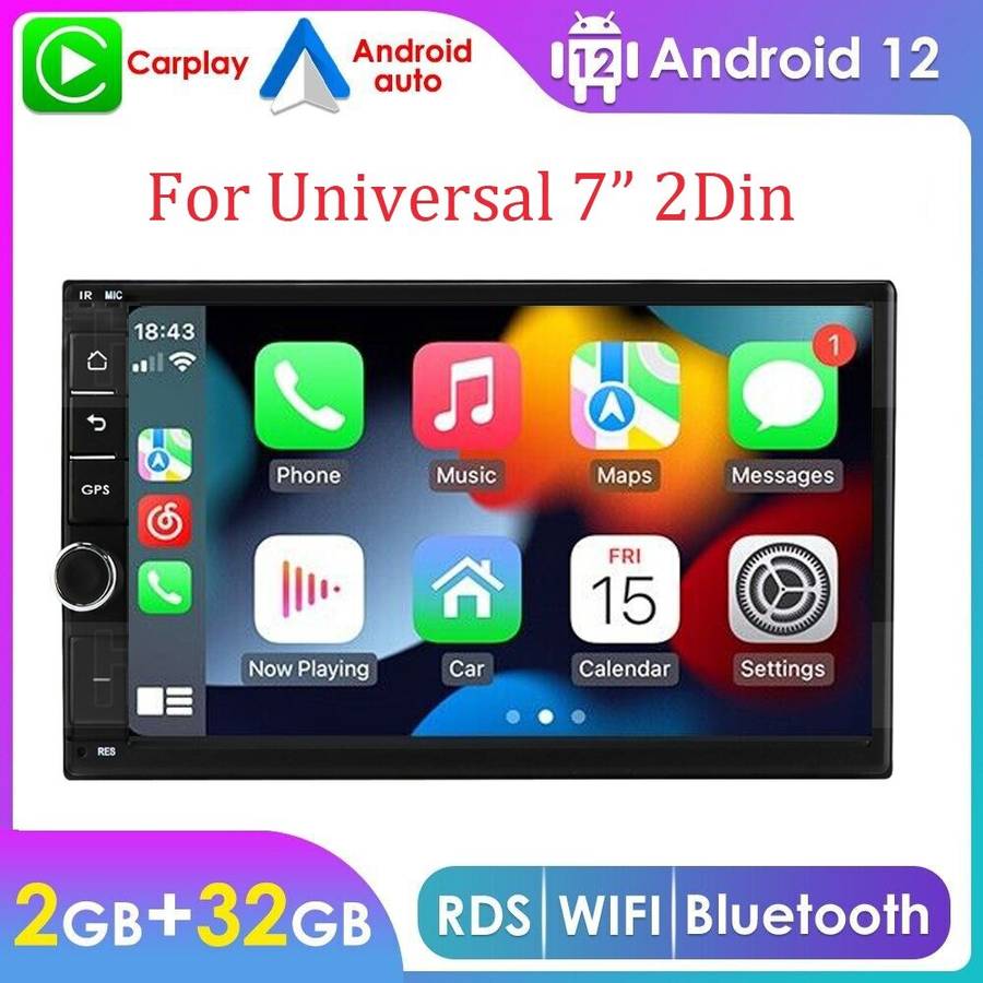 7'' Android 10 2+32GB 2Din Touch Car MP5 Player Stereo FM Radio WiFi GPS NAVI US