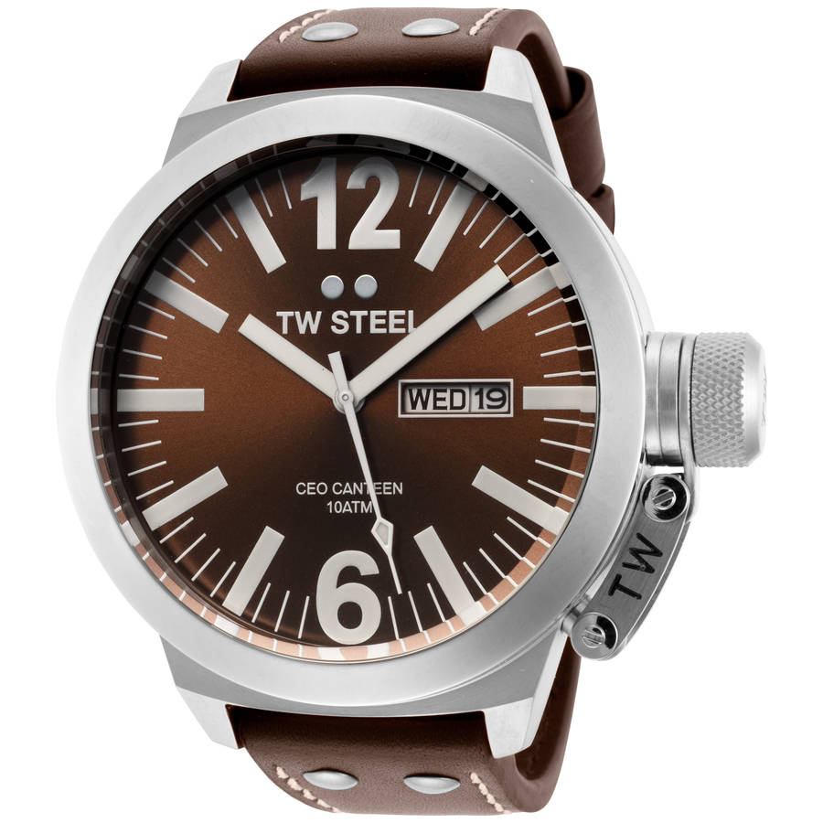 TW Steel Canteen Men's Leather Watch CE1010