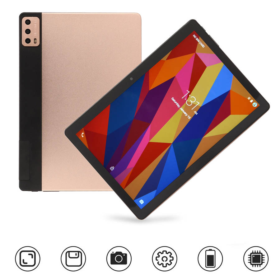 US Plug 10.1in Tablet For Android11 2.4G 5GWiFi 8GB RAM 256GB ROM 1920x1200 New