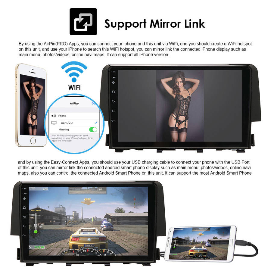 9" For Honda Civic 2016-2021 Apple CarPlay Android Auto Android 11 Car Radio