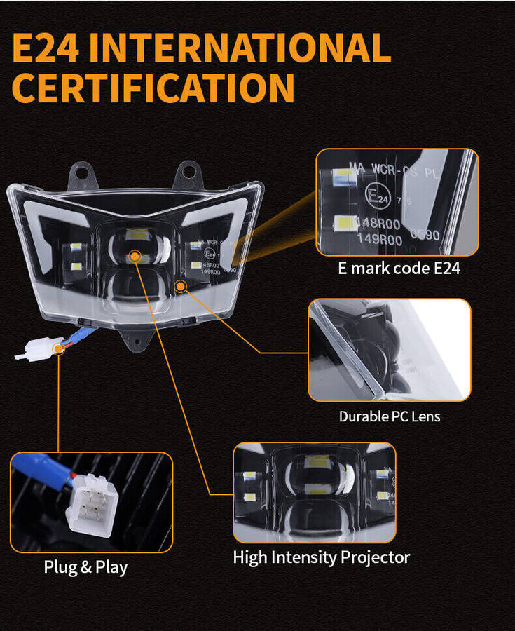 For Kawasaki KX KLX KLR KDX ZZR 110 125 250 300 450 650 LED Headlight Headlamp