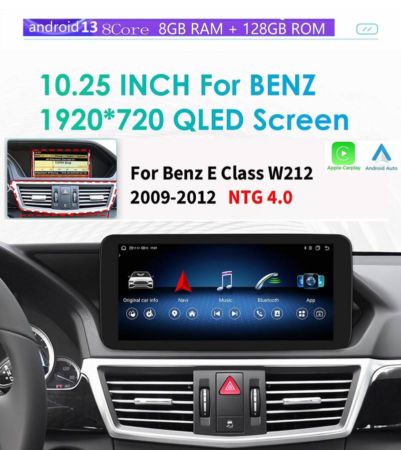 10.25''Android For Mercedes Benz E Class W212 2010-2012 Car GPS Radio Stereo DSP