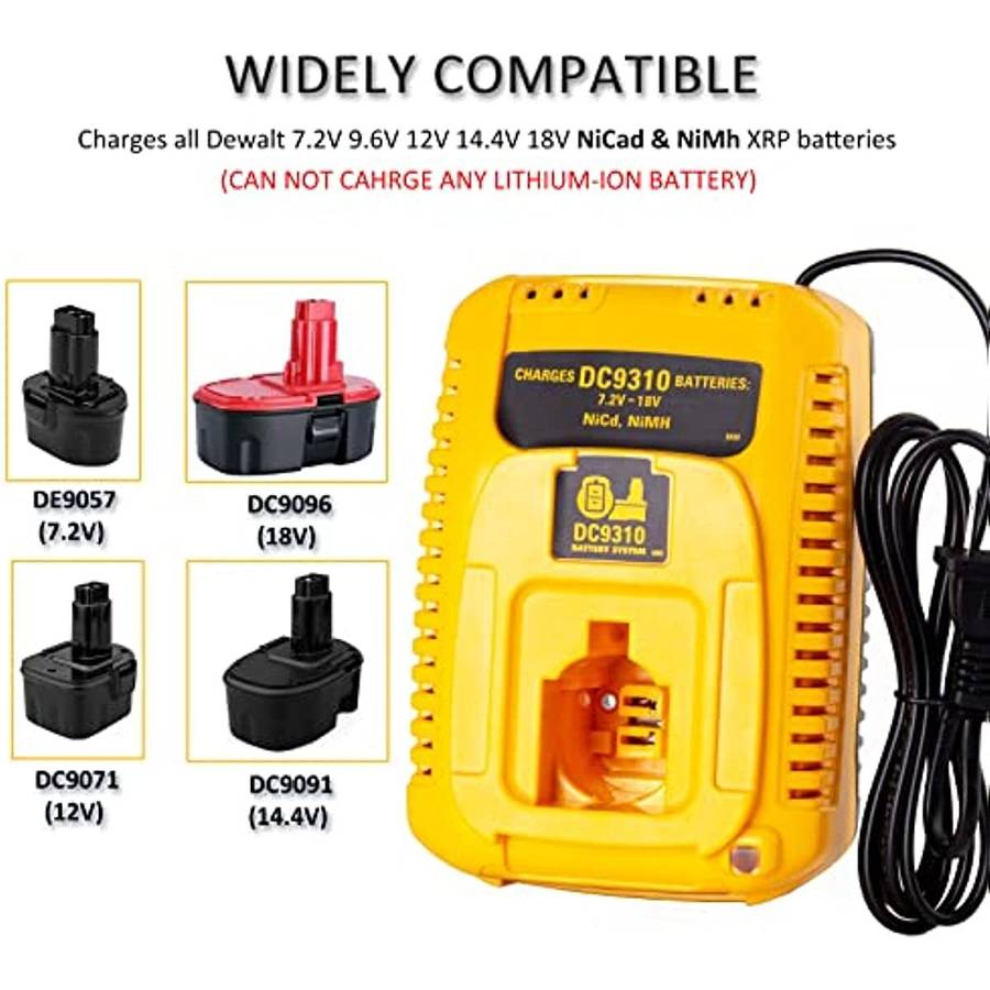 Fast Battery Charger DW9116 for Dewalt 7.2V-18V DC9096 DC9091 Battery DC9310