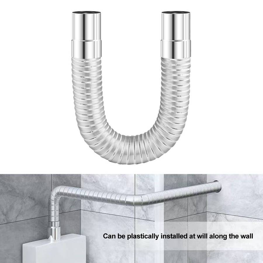 Adjustable Stainless Steel Flue Pipe For Interior Water Heaters 50mm Bend