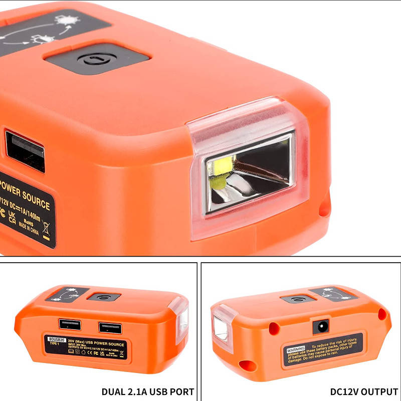 Battery Adapter Charger for Black & Decker 20v Li-ion Battery with LED Light
