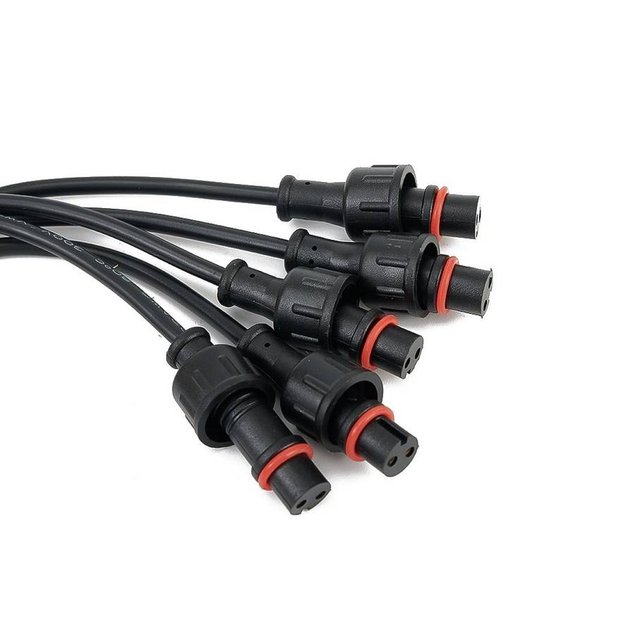 5Pairs 2Pin IP65 Waterproof-Connector 0.3mm Male & Female Black-Cable 22AWG