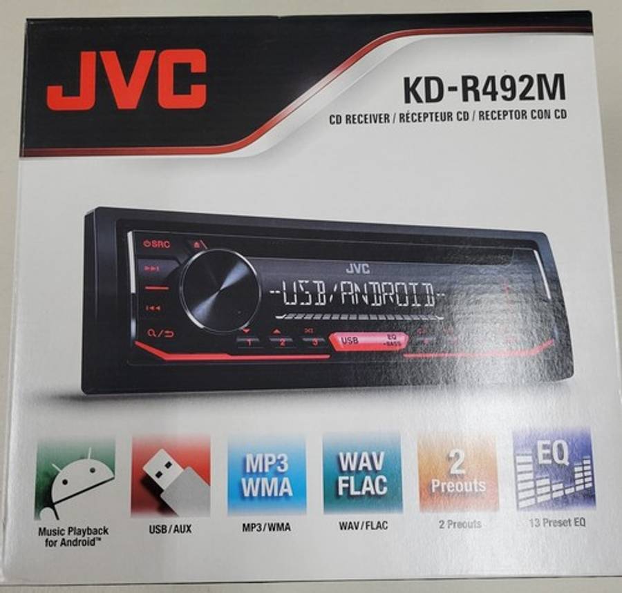 JVC KD-R492M Single DIN CD USB Receiver 50Wx4