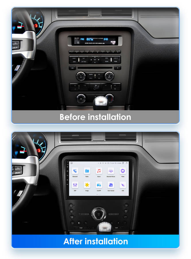Android 13 Carplay Radio For Ford Mustang 2010-2014 GPS Navi Stereo WiFi BT RDS