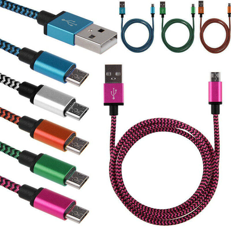 FREE SHIPPING -3mtr Aluminium Braided Micro USB Data&Sync Charger Cable For Android Phones