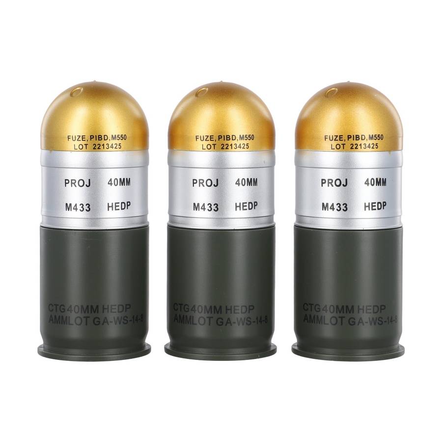 Sturdy And Reliable M433 HEDP 40mm Cartridge Dummy Grenade Model With Storage