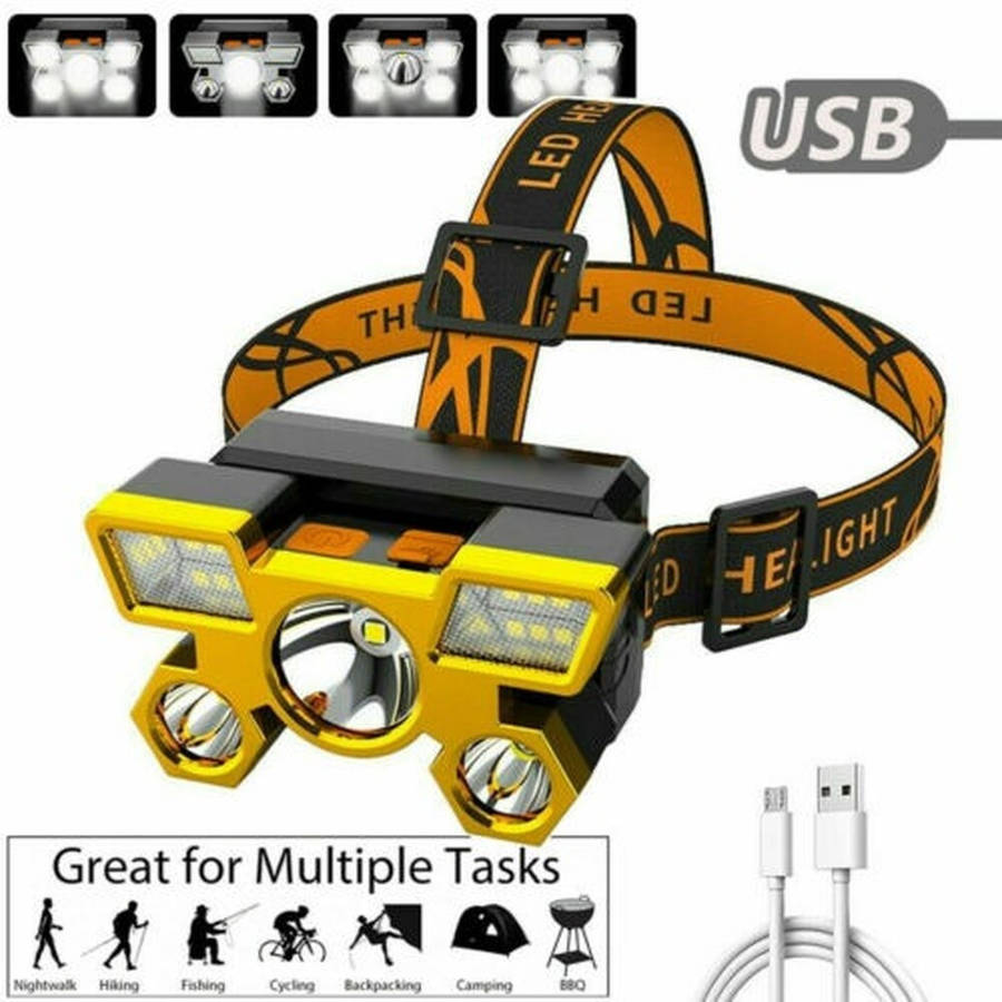750000LM COB Headlamp Rechargeable Head Light Flashlight Torch Lamp Waterproof