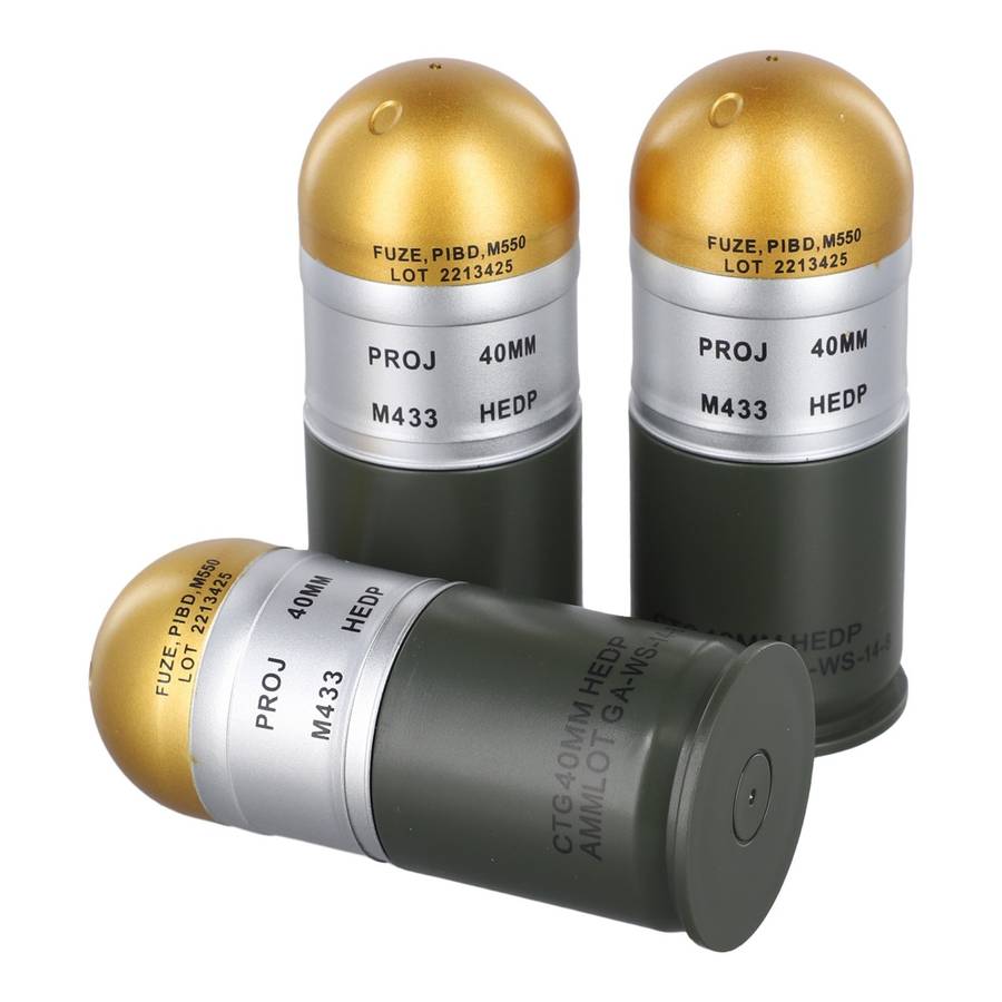 Sturdy And Reliable M433 HEDP 40mm Cartridge Dummy Grenade Model With Storage