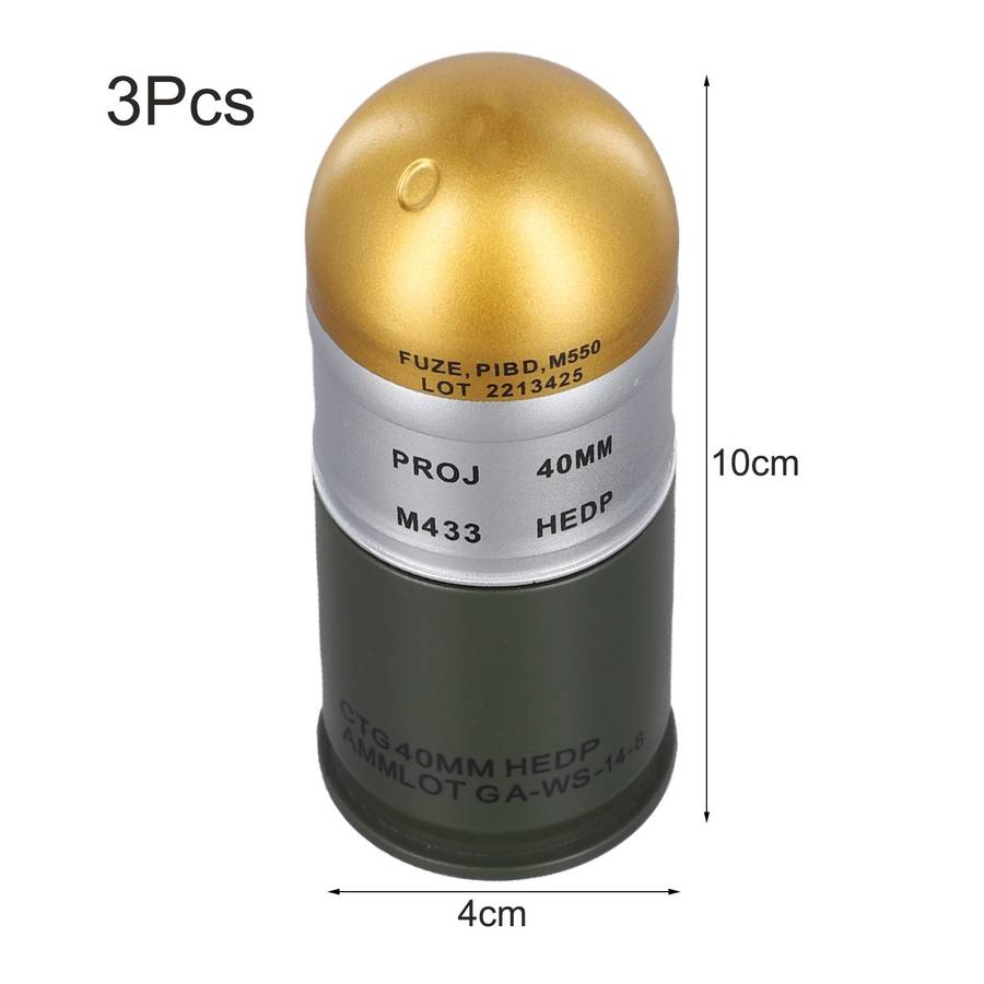 Sturdy And Reliable M433 HEDP 40mm Cartridge Dummy Grenade Model With Storage
