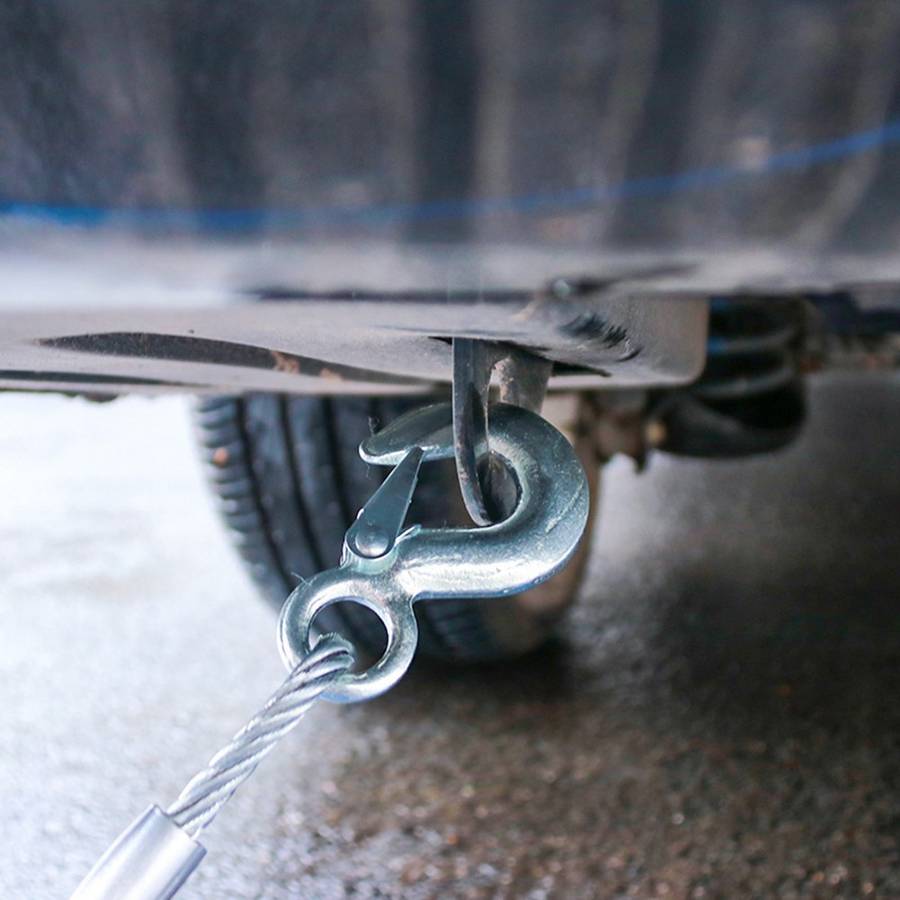 Rubber Coated Tow Recovery Hook Rope 5 Ton 4Meter Heavy Duty Steel Wire Cable