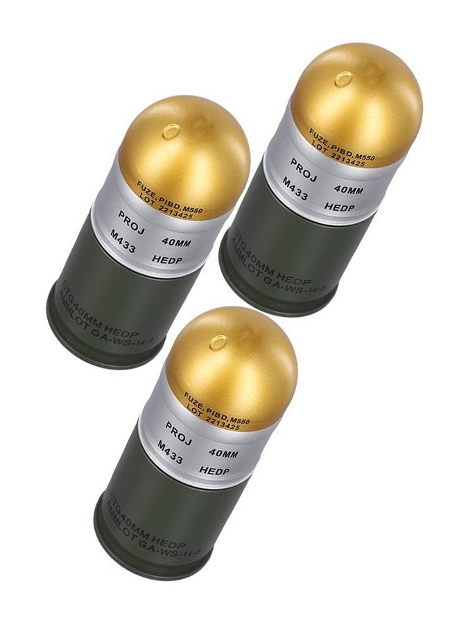 Sturdy And Reliable M433 HEDP 40mm Cartridge Dummy Grenade Model With Storage