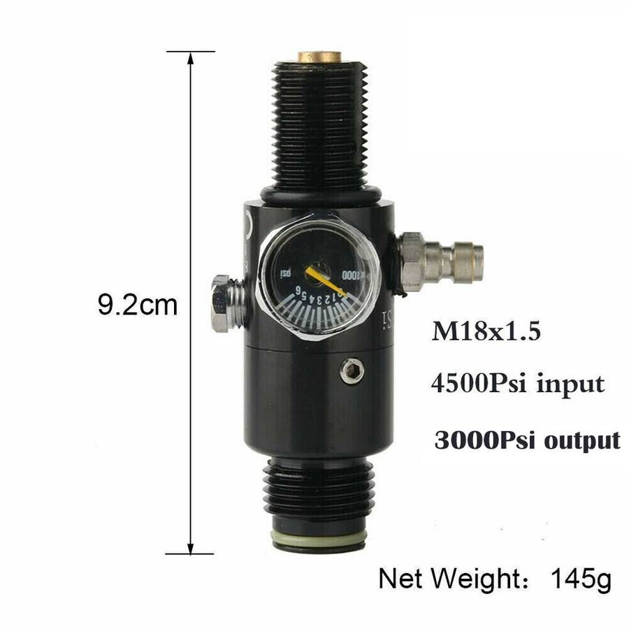 PCP Paintball Air Tank Valve Regulator 4500Psi HPA Output 3000Psi Thread,M18x1.5
