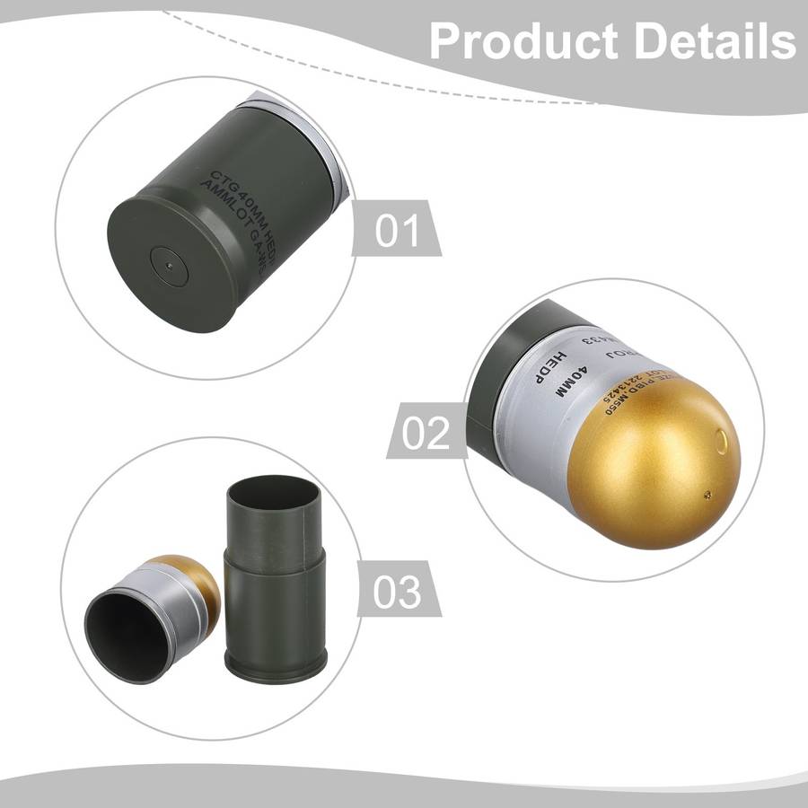 Sturdy And Reliable M433 HEDP 40mm Cartridge Dummy Grenade Model With Storage