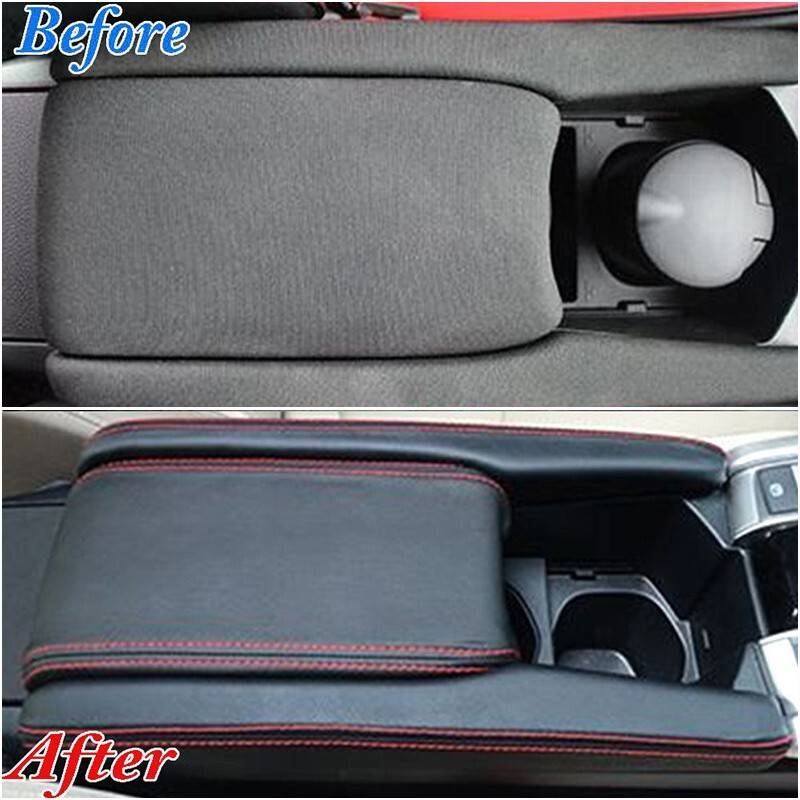 3x Car Armrest Box Cover Center Case Trim Waterproof For Civic 2016-2018