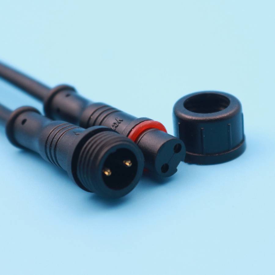 5Pairs 2Pin IP65 Waterproof-Connector 0.3mm Male & Female Black-Cable 22AWG