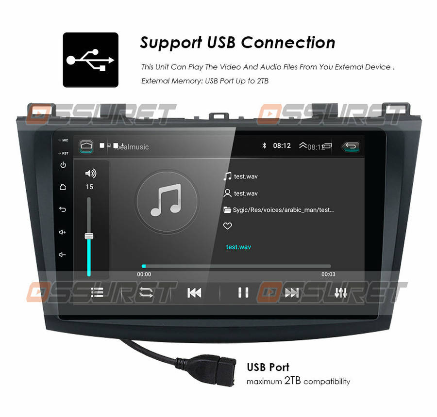 For Mazda 3 2010-2013 Car Radio 9" Android 9.0 2Din GPS Navi Stereo Wifi DAB+Cam