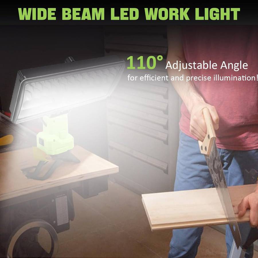 6000LM Cordless LED Work Lights For Ryobi 18V Battery Flashlight LED Flood Light