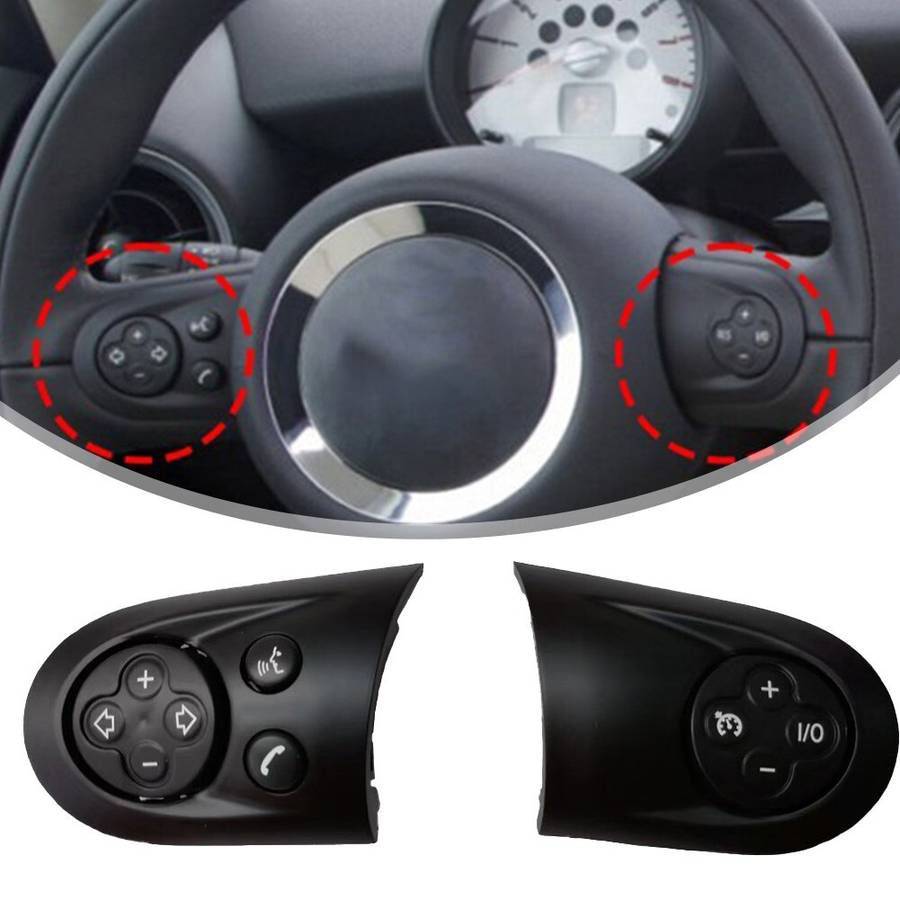 1 Pair Steering Wheel Control Switch Cover For MINI For Cooper R55 R56 R60 07-14