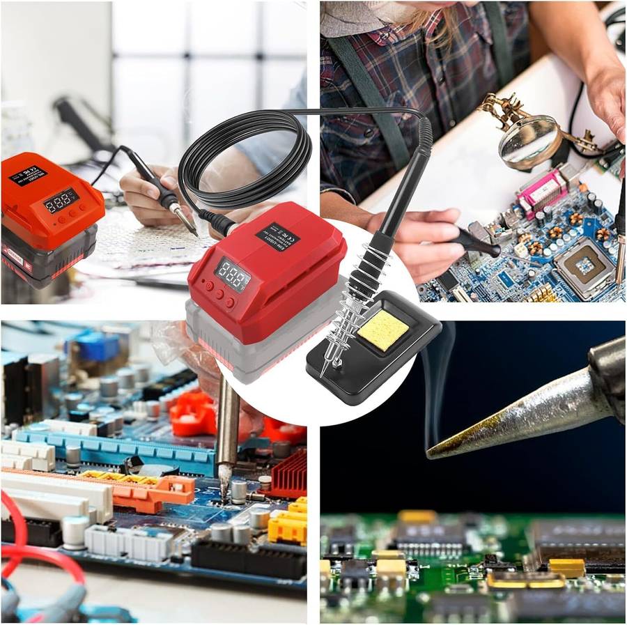 Cordless 60W Electric Cordless Soldering Iron LCD Welding Tool For Einhell 18V