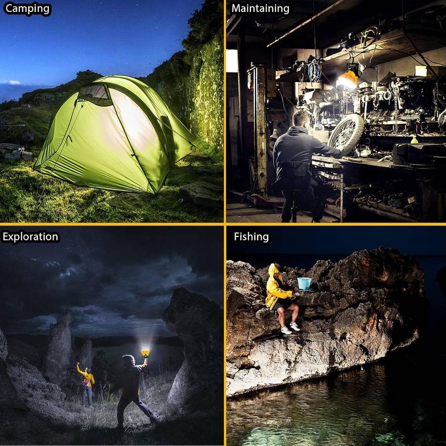 2400LM LED Work Light Cordless Lantern for Camping for Dewalt 18v 20v Battery
