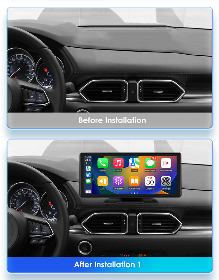 Wireless Apple Carplay Android Auto Portable 10.26" Car Stereo GPS Navi Radio FM