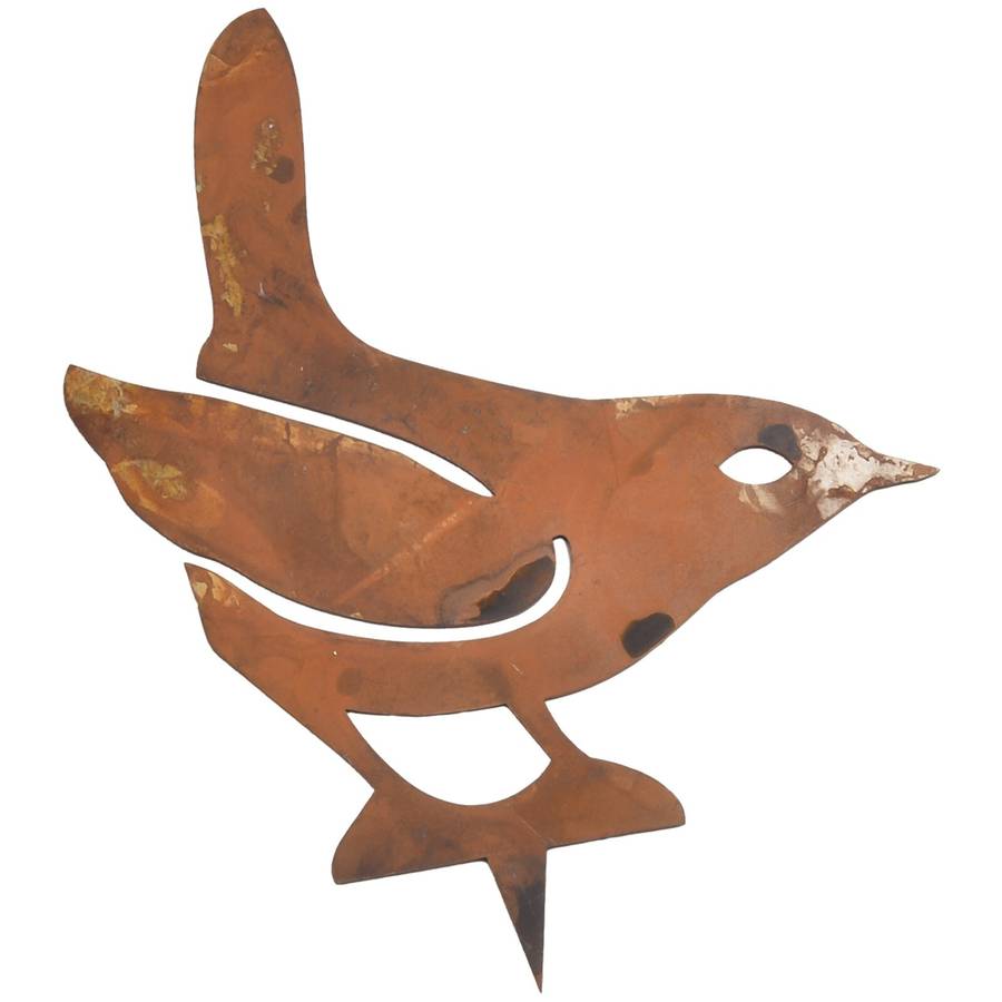 Rusty Metal Birds Stake Silhouettes Set Of 4 Decorative Garden Figures