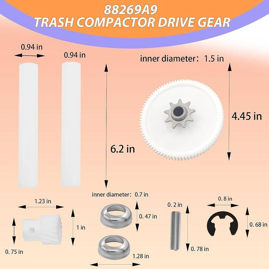 Comprehensive Upgrade 882699 Trash Compactor Drive Gear Kit For Multiple Models