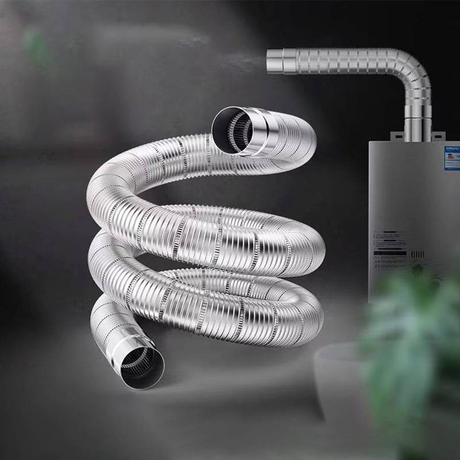 Adjustable Stainless Steel Flue Pipe For Interior Water Heaters 50mm Bend