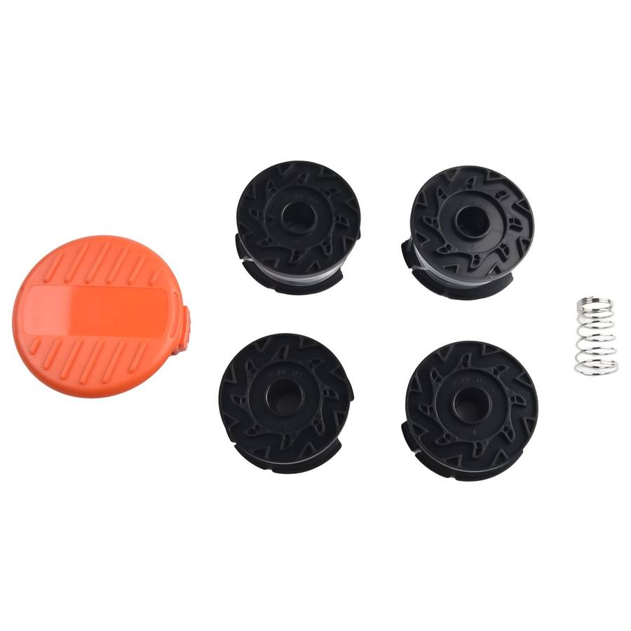 4 Pack Trimmer-Spool & Cap & Spring Set For Black & Decker LST300 LST400 LST420