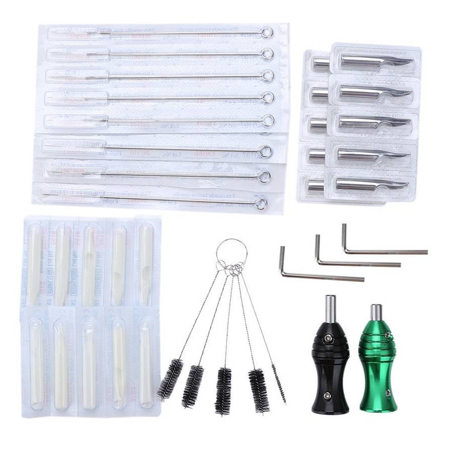 Tattoo Complete Kit 2 Machine Guns Shader Liner Needles  FREE SHIPPING