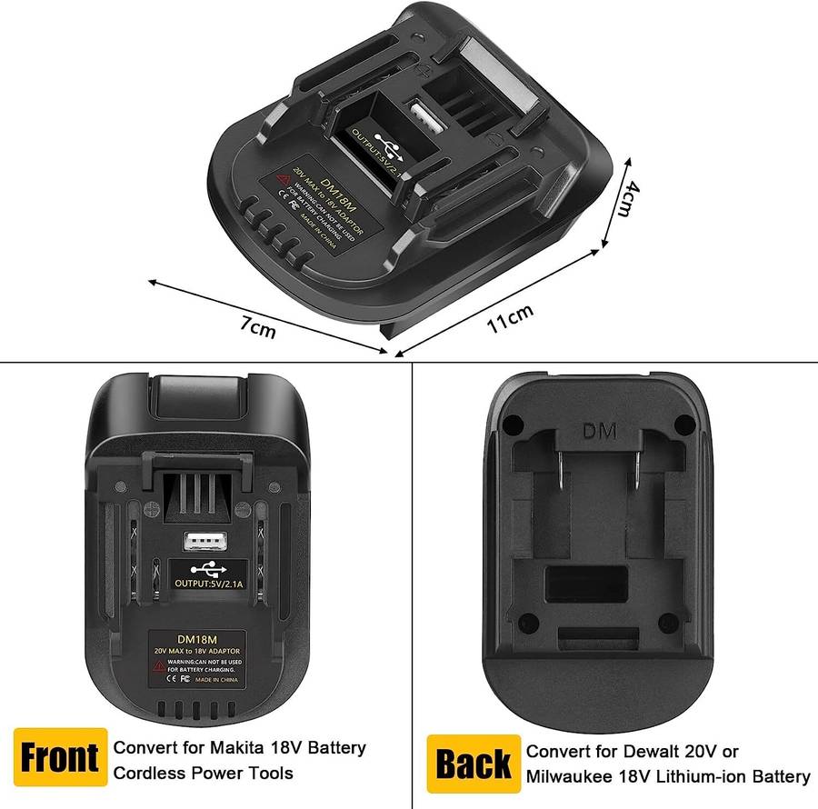 Battery Adapter For Milwaukee For Dewalt 20V Convert to For Makita 18V Tools